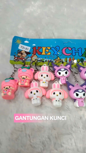Gantungan Kunci Sanrio Boneka Gantungan Tas Keychain Ganci Karet Rubber Aksesoris
