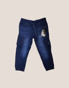 Trendy 6 Pocket Jogger Pants Denim for Kids Maong Stretchable Pants for Boys 4-12 Years Garterized Jeans