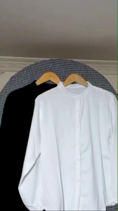 239-166 Kemeja Wanita Lengan Panjang | Kemeja Kantor | Kemeja OversiProdukze | Atasan Kemeja Wanita | Kemeja Basic | Kemeja Rayon twill | kemeja Twill Hitam Putih