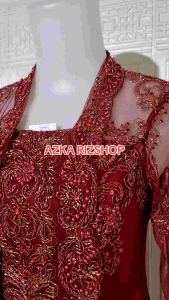 Atasan Kebaya Pesta Maroon & Kebaya Kutubaru Longtorso