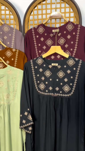 Gamis Elfasa Bordir Wanita | Bahan Rayon Twill Model Fashion Modern