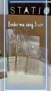 [HCM]Bìa sổ Binder nhựa trong suốt kim tuyến còng mạ A5/A6