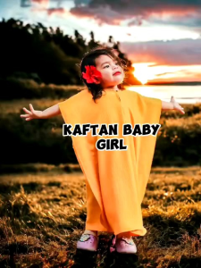 KAFTAN DRESS BABY GIRL-plain cotton cey-
