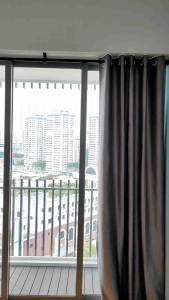 Curtain Wooden walnut color 150cm Rod with rings