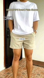 URBAN PIPE BOARD  PLAIN SHORTS FOR MEN KNEE ABOVE CASUAL DRAWSTRING.