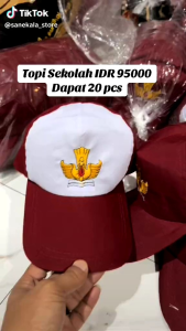 Paketan Topi SD SMP SMA 20pcs Logo Bordir Computer