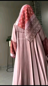 set hijab+gamis adm 07 motif simpel/gamis muslimah/produk AmoreByRuby