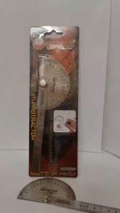 OKURA จานวัดองศา ฉากสแตนเสล ไม้บรรทัดวัดองศา โปรแทรกเตอร์ ยี่ห้อ โอกุระ รุ่น PR-250 ไม้บรรทัดจานวัดองศา สเตนเลส