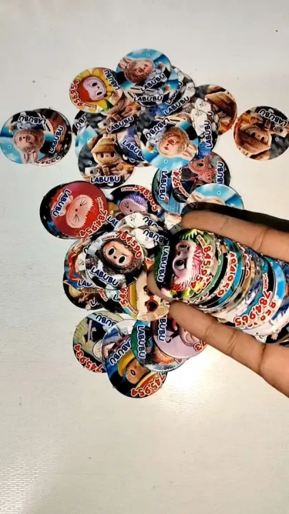 Round Pogs labubu pogs 95pcs cute design round card toys for kids | Lazada PH