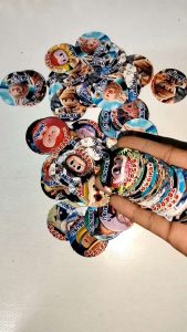 labubu pogs 95pcs cute design round card toys for kids