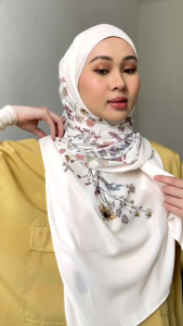 Tudung Printed Shawl By Coverscloset|Long Shawl 2.0×0.7 M | Flowy Korean Chiffon Crepe