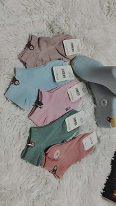 ถุงเท้าข้อสั้น ลายหมี น่ารักมาก สีพาสเทล ฟรีไซส์ ใส่ได้ทุกเพศทุกวัน