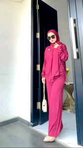 Set 3in1 Pashmina Serut || Oneset+ Hijab