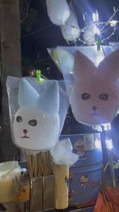 10 tấm tem dán làm hình thú kẹo bông gòn.