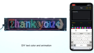 Papan LED Matrix Panel Bluetooth Colorful Display Kit 5V 372 x 9 cm - AI183 - Black