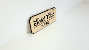 Gantungan Kayu Sign SOLD OUT / Papan Tulisan HABIS Cafe Resto Toko