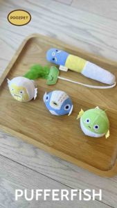 *POP.POP SG Local Stock* Pufferfish Cat Wand Toy with Catnip and Feathers Poozpet
