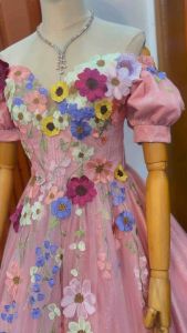Ballgown Floral Puffsleeve Style w/free Peticoat