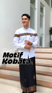 Stelan SARKO Sarung Dan Koko Lengan Panjang Motif Kobata Qinang Sarung  Motif Sarang Tawon