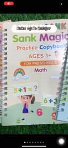 Buku Ajaib Belajar Menulis Anak / Latihan Menghitung Menggambar Tulis Huruf Dan Angka / Sank Magic Practice Writing Book / 1 Set Buku Isi 4 + Pulpen Buku Prasekolah Paud TK / Edukasi Hadiah Kado Ulang Tahun Anak Reuseable Alphabet Math Drawing Number