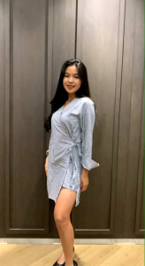 Kimono Dress Bahan katun salur halus Ld 98cm P 85cm bagian dalam ada tali jg 590