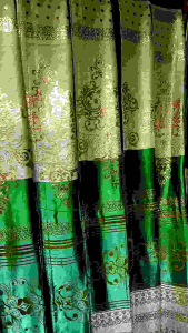 Gorden Jendela Gorden Pintu Kamar Gordyn Blackout Motif Printing Black reed Black Silver