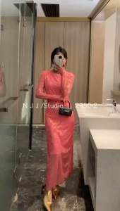 DRESS MAXI O NECK WANITA IMPORT