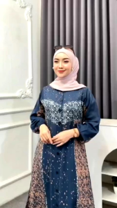 batik gamis twill ori ada dua tali dan saku