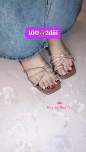 Combo 100k 2 đôi dép quai đá xinh dễ thương Mã 03(form to chân gầy ốm lùi size)