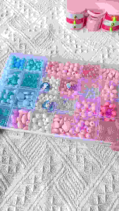 24 grid childrens educational beaded toys for girls diy handmade