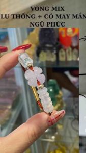 Vòng tay lu thống hồ ly cỏ 4 lá mic điếu ngũ phúc tài lộc bình an may mắn