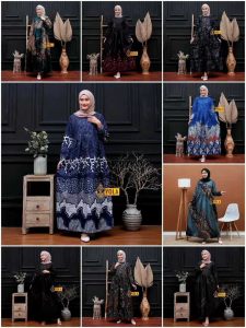 Batik gamis modern standar dan jumbo Gamis Batik wanita - model terbaru