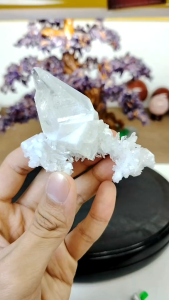 Natural Collection Calcite with White Quartz Crystal Cluster Ornament C01
