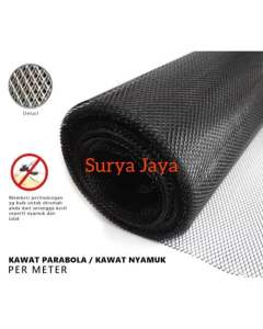 Kawat Nyamuk Parabola Baja Alumunium Hitam Long Per Meter