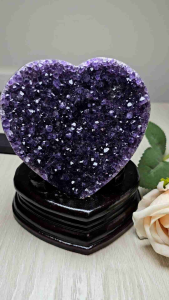 🌹Natural Uruguay Purple Crystal Cluster/Amethyst💯纯天然乌拉圭爱心紫晶镇538g[深紫]