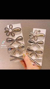 Set 4 Kẹp Tóc Nơ Hoa Chéo Siêu Xinh