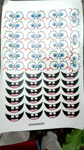 Stiker SPONGBOB Arumanis & Gulali Karakter Cotton Candy Art