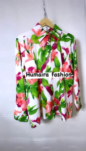 HF Kemeja daun hijau Bangkok . atasan populer terlaris