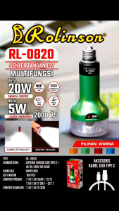 Senter Bohlam Emergency Multifungsi Rolinson RL-0820 - Bohlam 3 iN 1 Multifungsional