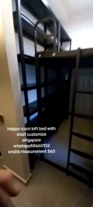Loft bed with shelf customize singapore for helper room
