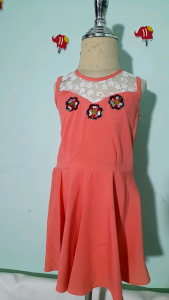 ชุดเด็กผู้หญิงน่ารักๆชุดกระโปงเด็กแบบน่ารักๆ เสิ้อผ้าเด็ก ผ้าเด็กตัดเอง ประมาน3-4ปี