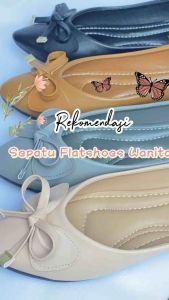 (Beli Sepatu Gratis Dompet)Sepatu Flat Wanita Tali Pita Flatshoes Kasual nyaman Anti Slip Karet Lentur Sepatu Kerja Wanita Bisa Cod