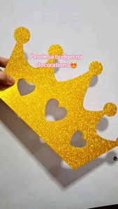 Crown glossy cutout party event backdrop decoration