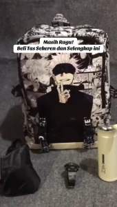 Tas Ransel Sekolah Anak Laki Laki SD Karakter Gojouro Naruto Terbaru Satu Paket 4in1 COD