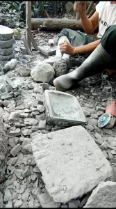 Cobek batu alam asli 16cm bergaransi batu asli bukan semen bukan coran