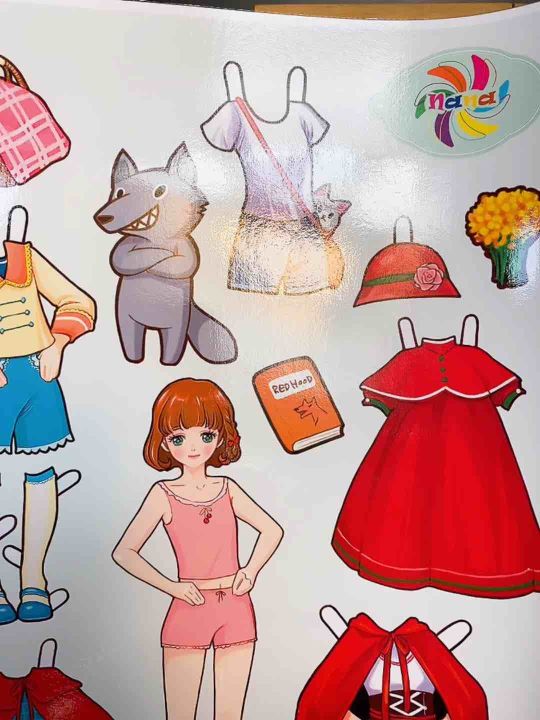 Búp bê giấy thay đồ phong cách Hàn Quốc giấy cắt thủ công cho bé Combo 6 hình siêu đáng yêu BB0021