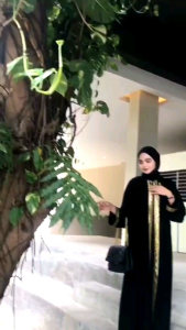 ABAYA OUTER COIN JETBLACK SAUDI MEWAH KEKINIAN