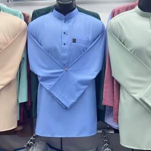 KURTA LENGAN PANJANG BERKOLAR KURTA KAIN COTTON