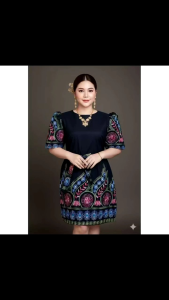 Plus size Filipiniana embroidery dress (XL - 1XL)