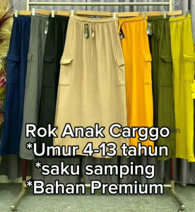 COD - Rok Anak Tanggung Umur 6-13 Tahun Model Cargo Saku Samping Knit Hornet Bawahan Anak